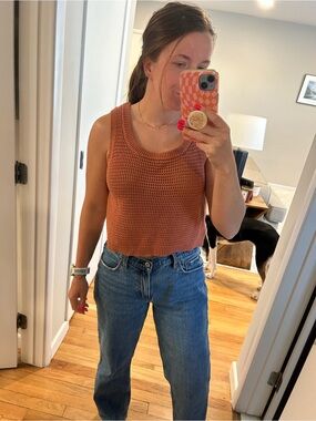 Lulu's Cropped Knit Tank in Terracotta
